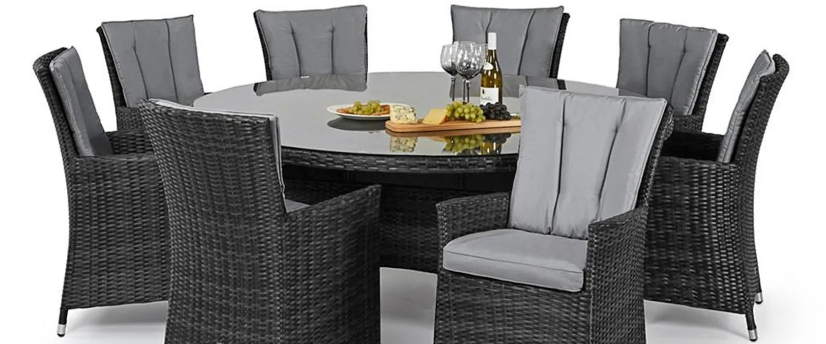 Rattan dining set for eight